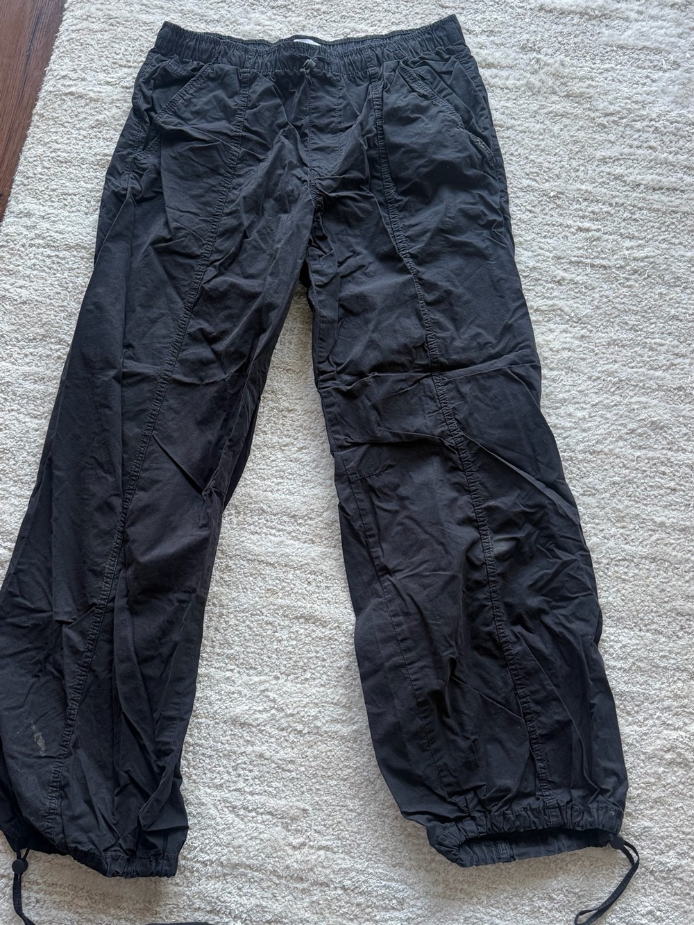 Zara Black Cargo Drawstring Pants